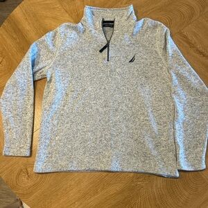 Nautica Men's Light Gray Zip-Up Sweater